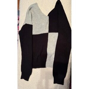 Sweater faded glory sweater white and grey‎